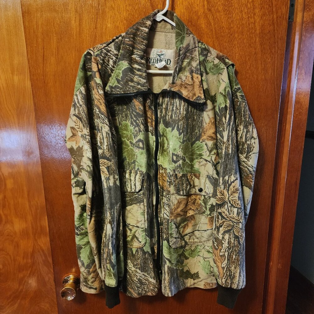Men's XL Vintage RedHead Realtree Camo Full Zip Jacket W/ Pockets Made In USA